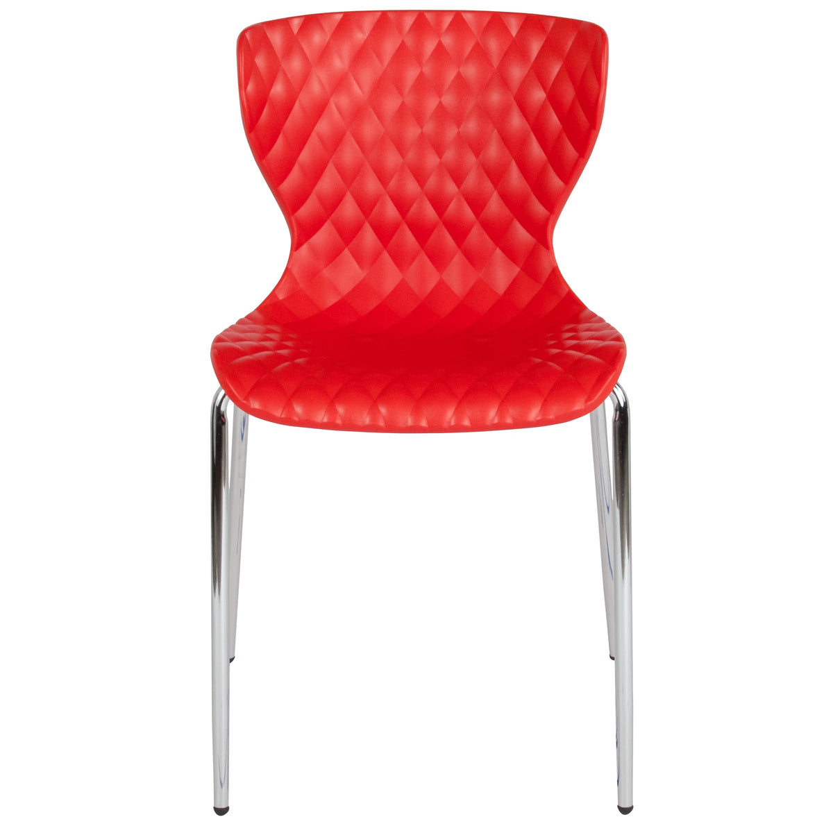BizChair 4 Pack Contemporary Design Orange Plastic Stack Chair