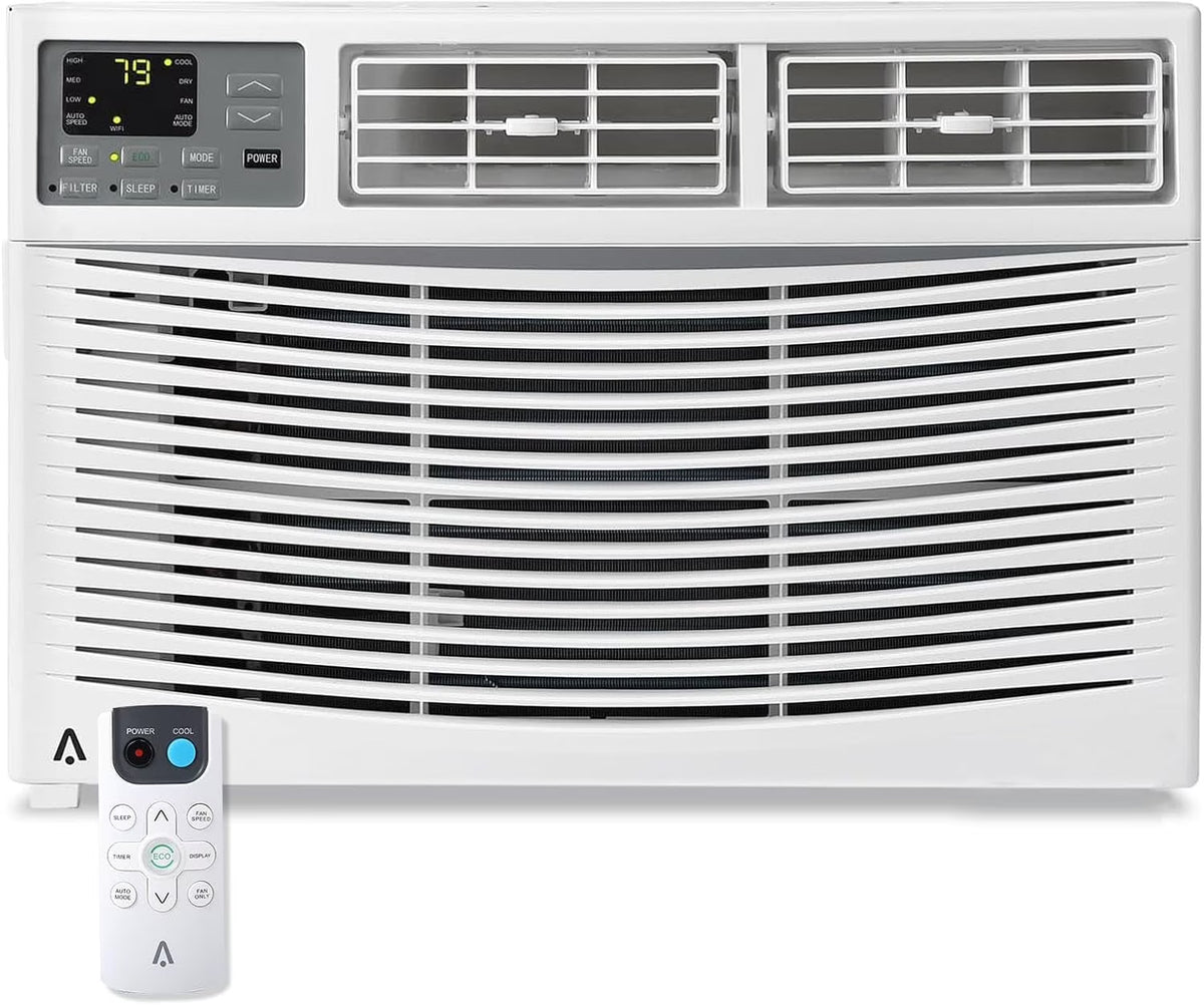GAOMON 6000 BTU Window Air Conditioner, Cools Up to 350 Sq. Ft, Window AC Unit with Remote, 3 fan speeds, Sleep mode, Auto Restart, 24H Timer Window Air Conditioner, 115V/60Hz, White