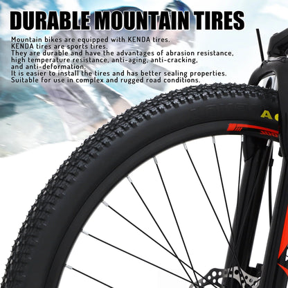 Men's Mountain Bike, 26 inch wheels, 21 speeds -Black & White & Green