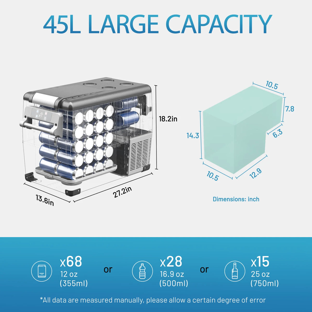 Alpicool CF55 Portable Refrigerator 12 Volt Car Freezer 58 Quart(55 Liter) Vehicle, Car, Truck, RV, Boat, Mini fridge freezer for Driving, Travel, Fishing, Outdoor -4��F to 68��F