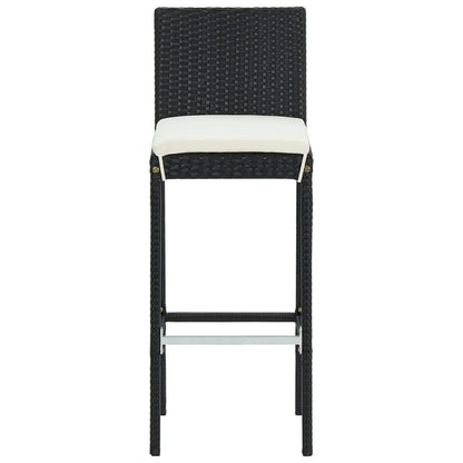 vidaXL Patio Bar Set Outdoor Bistro Set Bar Stool Bistro Table Poly Rattan