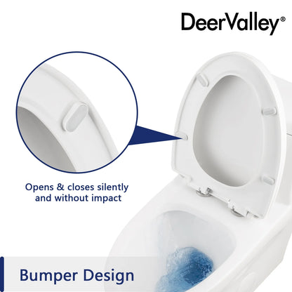 DeerValley Ally 10 in. Rough in Size 1-Piece 0.8/1.28 GPF Dual Flush Elongated Toilet in White, Seat Included