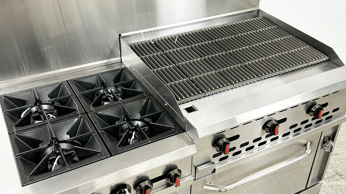 Elite Kitchen Supply 4-Burner 36" Griddle with Charbroiler