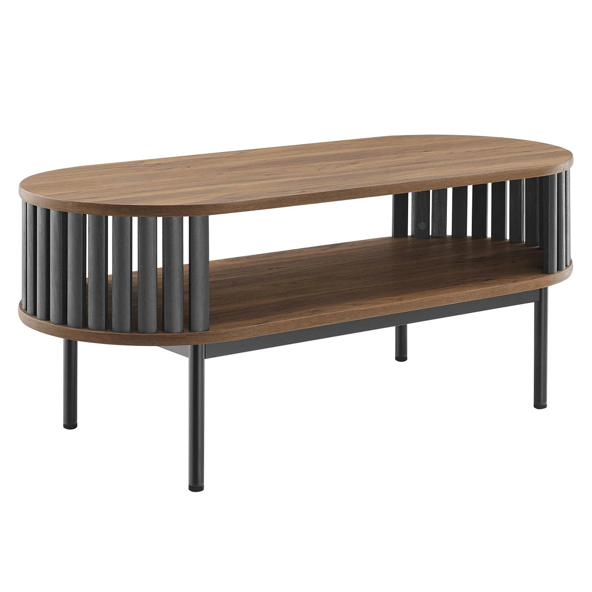 Modway Fortitude Wood Coffee Table in Walnut Black