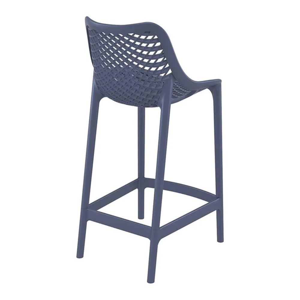Home Square Polypropylene Patio Bar Stool in Taupe - Set of 2