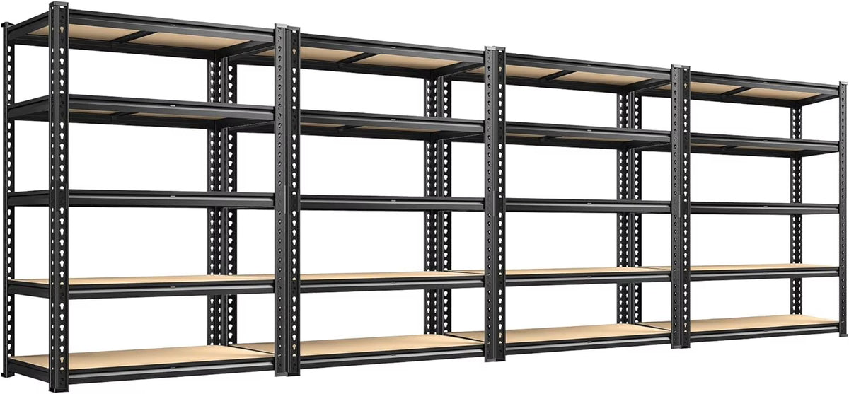 Storage Shelves 5 Tier Garage Shelving Heavy Duty Adjustable Garage Shelves, Utility Rack Shelf, Shelving Units for Storage Warehouse Pantry Closet, 35.5" W x 11.9" D x 72" H, 4 Pack