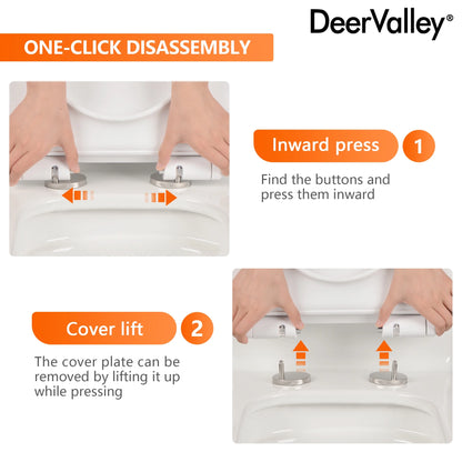 DeerValley One Piece Modern Toilet, Elongated Dual Flush Standard White Toilet With Comfort ADA Seat Height(Seat Included) DV-1F52102Pro