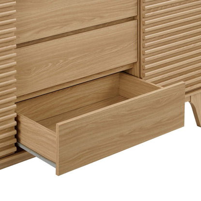 Modway Render 63" Sideboard Buffet Table or TV Stand in Oak