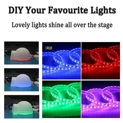 SAYOK 16.4ft Inflatable Igloo Dome Tent with LED Lgith Protable White Nightclub Tent for Party Wedding Event