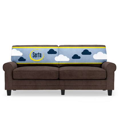 Serta Copenhagen 78" Rolled Arm Sofa with Removable Covers Dark Brown