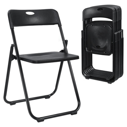 Anvazise Folding Chair 6Pcs/Set Folding Chairs, Staff Backpack Computer Chair, Basics Foldable Plastic Chair, Outdoor Portable Activity Chair, Black (Black)