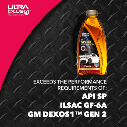 Ultra1Plus 5W-30 Full Synthetic Motor Oil, API SP, 5 Gallon Pail