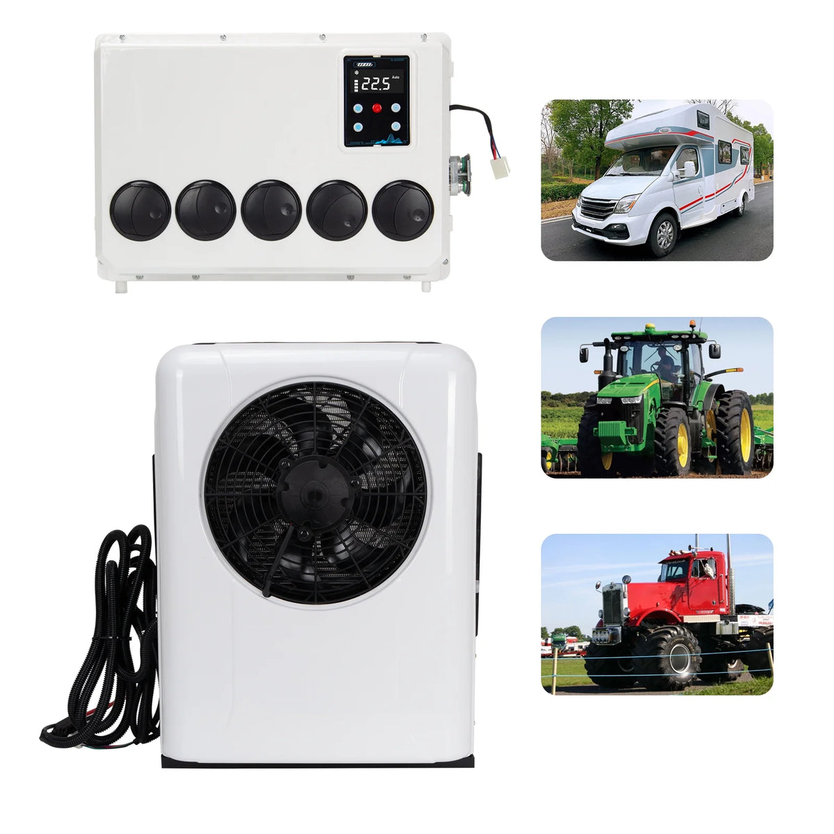 12V 12000BTU Truck Cab Air Conditioner Split AC for Semi Trucks Bus RV Caravan Motorhome