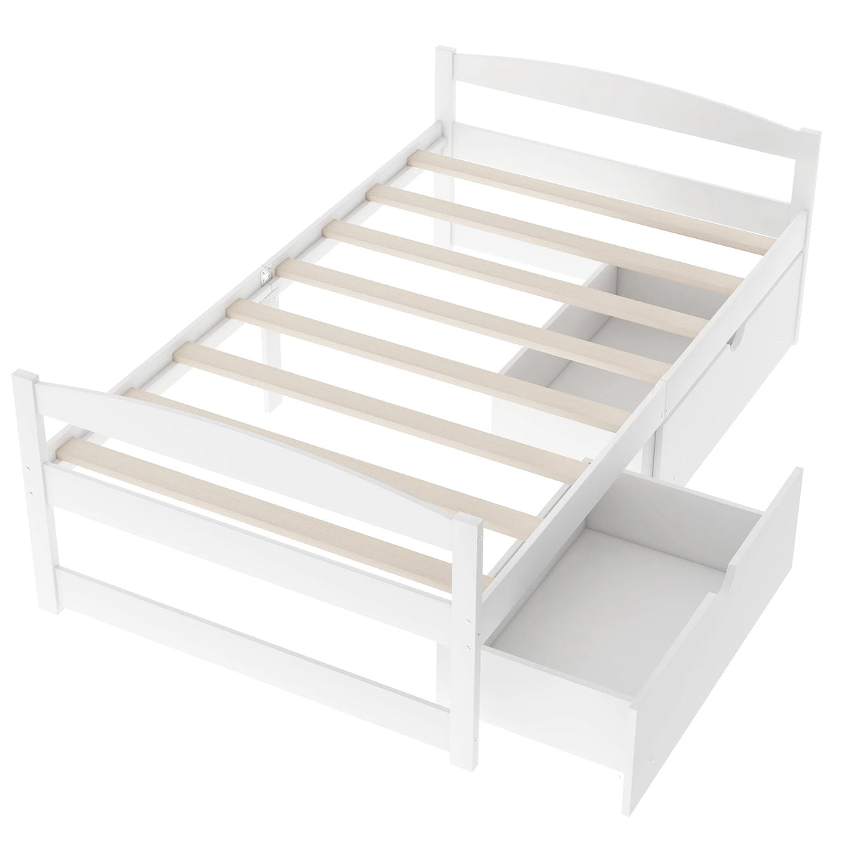 Euroco Twin Size Wooden Daybed with 2 Storage Drawers for Kids Bedroom, Gray