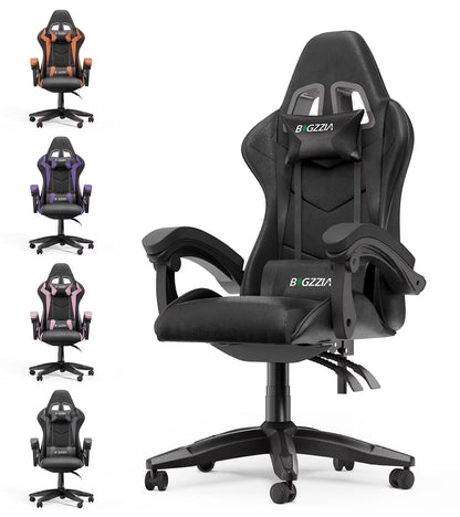 Bigzzia Gaming Chair with Footrest, Gaming Chair for Adult with Headrest and Lumbar Support,Red