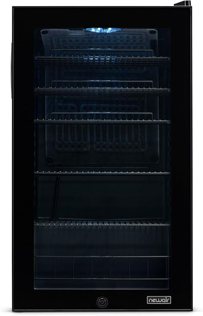 Beverage Refrigerator Cooler | 126 Cans Free Standing with Right Hinge Glass Door | Mini Fridge Beverage Organizer Perfect For Beer, Wine, Soda, And Cooler Drinks