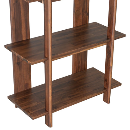 Christopher Knight Home 4-Tier Open Bookcase, 70.2" Solid Acacia Wood Modern Display Bookshelf, Ebonized Finish