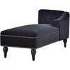 Ufurpie 58" Velvet Chaise Lounge Indoor,Sleeper Lounge Sofa with Nailhead Trim,for Living Room,Office,Apartment,Black