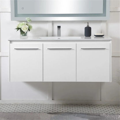 Elegant Kitchen and Bath 48 Inch  Single Bathroom Floating Vanity In Concrete Grey