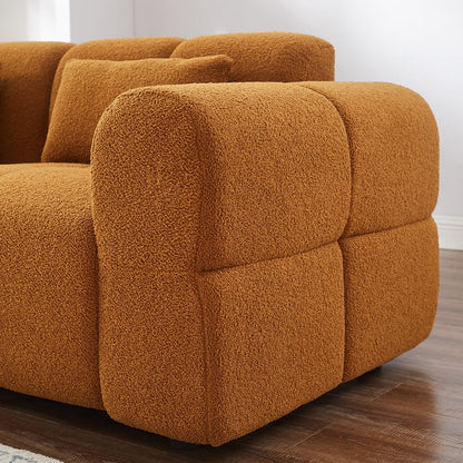 FREEHOMAE 80" Oversized Boucle Sofa Couch,Modern Loveseat,Deep Seat Love Seat,Mid Century Modern Sofa,Cloud Couch for Living Room,Apartment,Office,and Lounge,Black