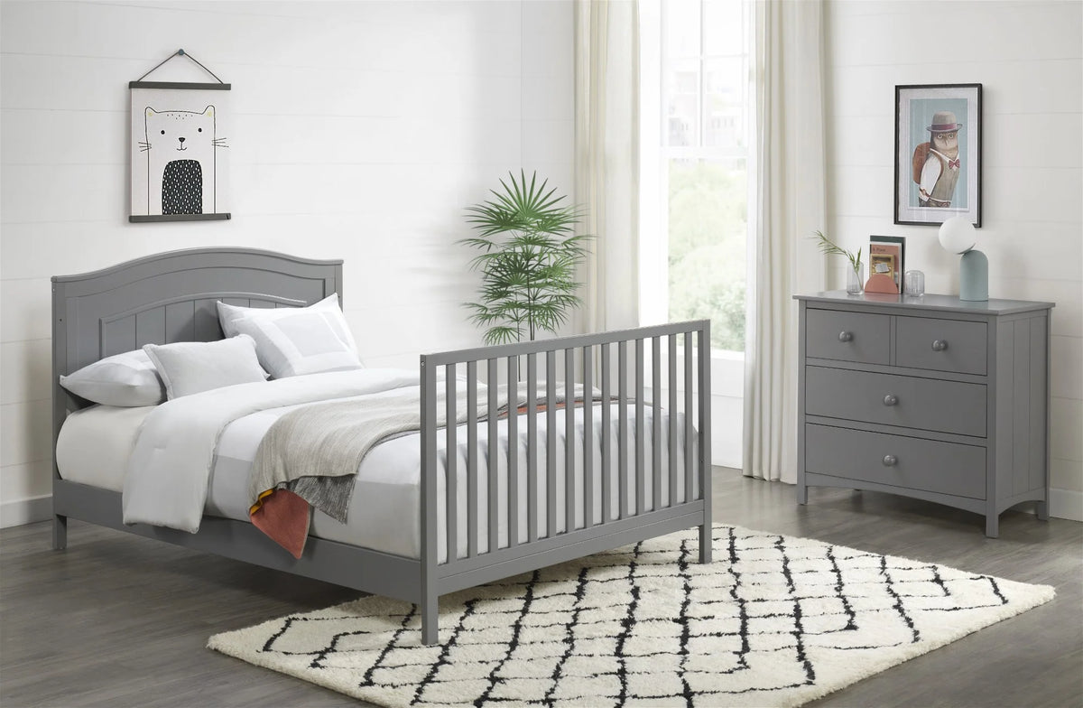 Oxford Baby North Bay 4-in-1 Convertible Crib, Snow White, GREENGUARD Gold Certified, Wooden Crib