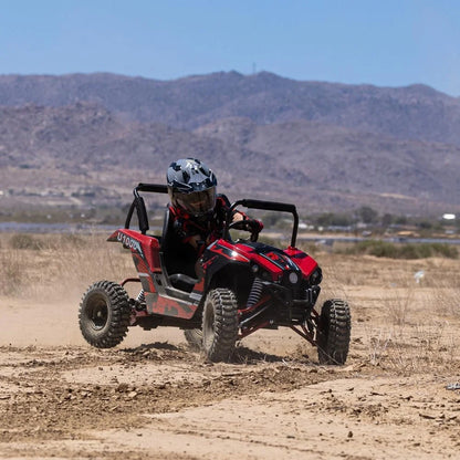 UTV Ride on Car (Large), 48V Shock Absorber Electric Vehicles with Disk Brake, Gear Switch, Steel Frame, Off-Road Tire, Flexible Seat Belt and Seat, Three-Speed Parental Limit-Lock Function