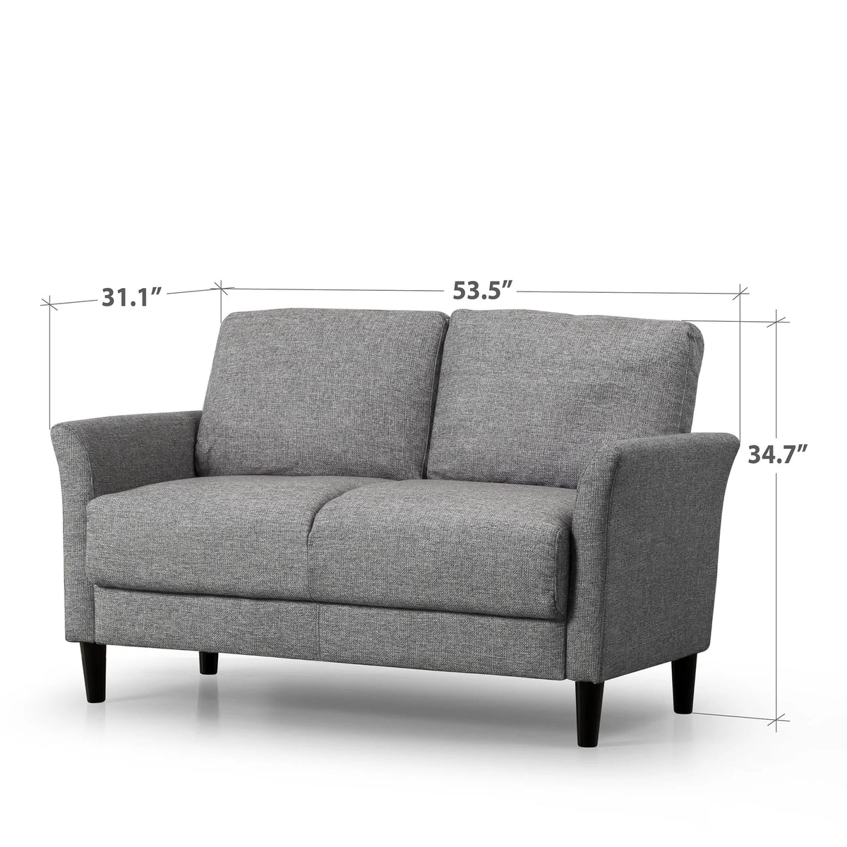 Zinus Jackie 2-Seater Loveseat, Soft Grey