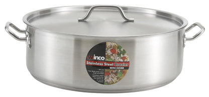 Winware by Winco Brazier With Cover, Stainless Steel 20 Quart