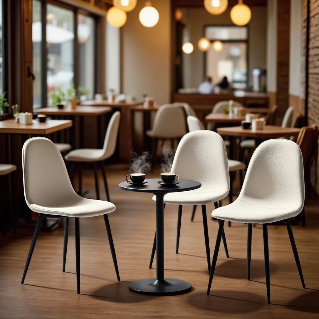 Homy Casa Set of 4 Upholstered Suede Dining Chairs for Family Dining Room or Restaurant