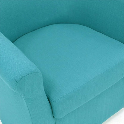 Fox Hill Trading Marlee Polyester Fabric Swivel Club Chair in Carribean Blue