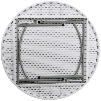 (10 PACK) 60'' Round Plastic Folding Table - Heavy Duty Banquet Table