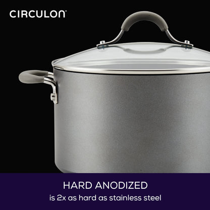 Circulon Elementum Hard-Anodized Nonstick Cookware Set, 10-Piece, Gray