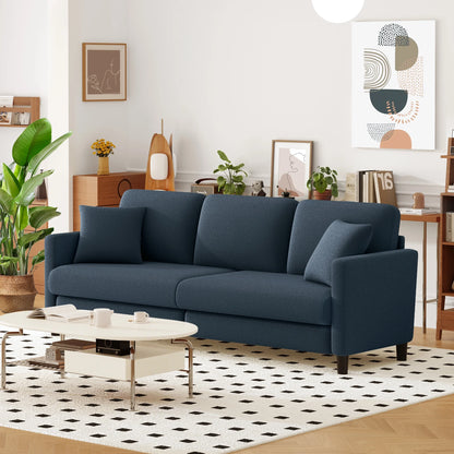 Domusensus Sofas for Living Room, 82" Loveseat Sofa, Couches for Living Room Included 2 Pillows, Teddy Fleece Love Seat Couches, Small Couch, Blue