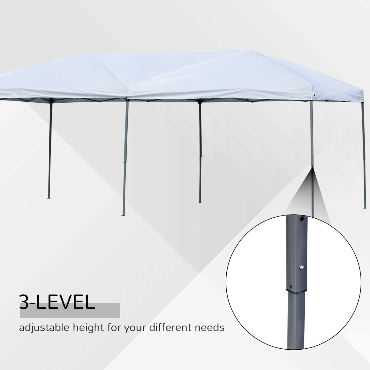 Outsunny 10' x 20' Pop Up Canopy Tent with Netting, Heavy Duty Large Party Tent, Instant Sun Shelter with Carry Bag for Backyard Garden Patio, Beige