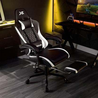 X Rocker Apex PC Gaming Chair with Massage Function and Footrest, Red