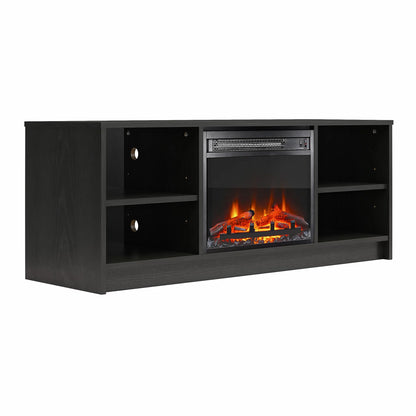 Mainstays Fireplace TV Stand, for TVs up to 55", Black Oak