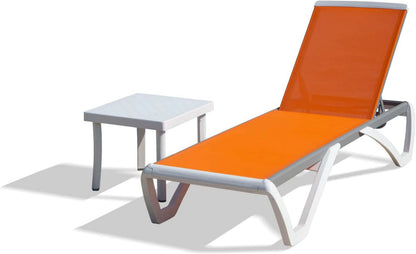 Domi Outdoor Living Chaise Lounge Chair Aluminum Adjustable Pool Lounge Chair��With All-Weather Textilene for Deck, Lawn, Backyard ��1 Grey Chair��