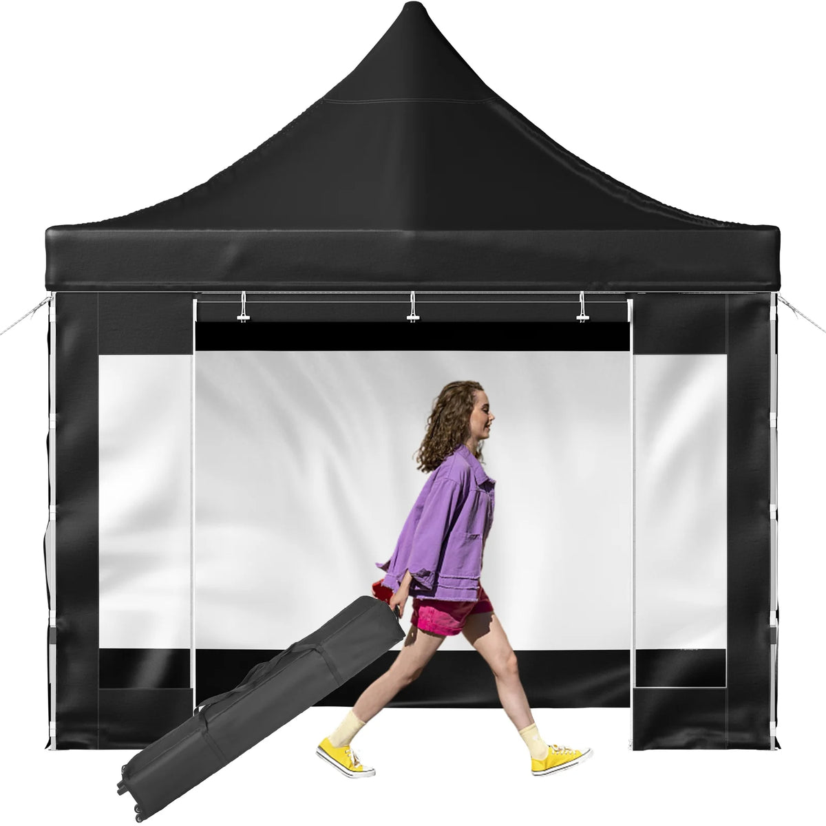 BENTISM 10' x 10' Instant Pop Up Gazebo Tent, Adjustable Height with UV Resistant