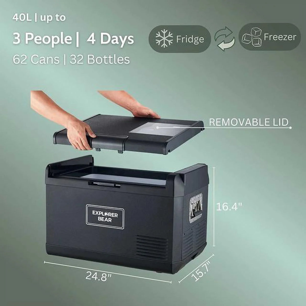 12V Car Fridge 50L 12/24V DC 110-240V AC Portable Freezer Compressor Cooler 0℉-50℉ 3-Year Warranty