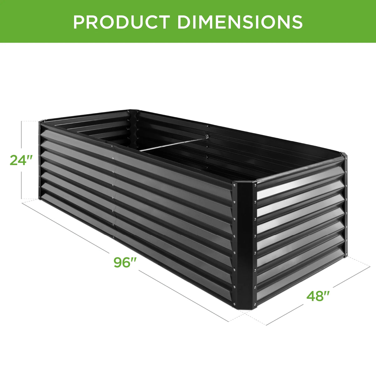 Best Choice Products 8x4x2ft Outdoor Metal Raised Garden Bed, Planter Box for Vegetables, Flowers, Herbs - Gray