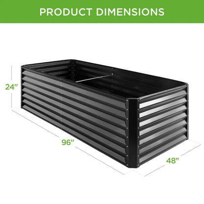Best Choice Products 8x4x2ft Outdoor Metal Raised Garden Bed, Planter Box for Vegetables, Flowers, Herbs - Gray