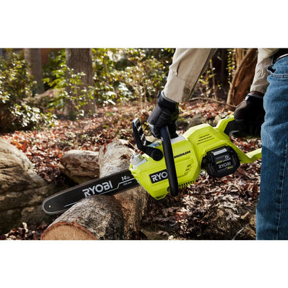 Ryobi 14" 40V Battery Powered Chainsaw, Brushless Motor for Gas-Like Power