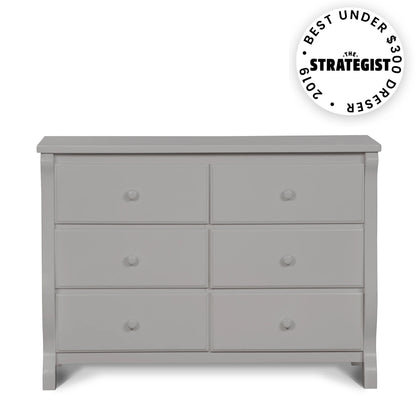 Delta Children Universal 6 Drawer Dresser with Interlocking Drawers - Greenguard Gold Certified, Grey