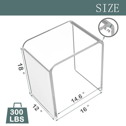 Ageszoe Coffee Table with Storage Shelf ,Acrylic Modern Clear End Table,Kid's Table for Livingroom, 32"L x 16"W x 16"H"