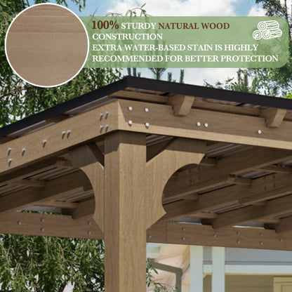 VEIKOUS 8' x 5' Outdoor Hardtop Gazebo, BBQ Grill Gazebo w/ Workstation Shelves for Lawn, Garden, Deck