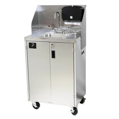 Electric Portable Sink, with Hot Water Heater and Pump - Movable Steel Hand Washing Sink