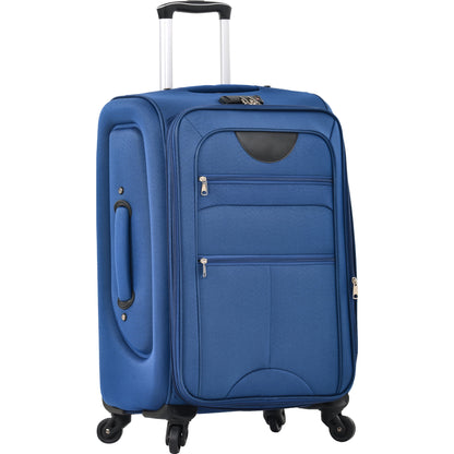 EUROCO 3 Piece Softside Luggage Set,Expandable Suitcase Set with TSA Lock and Spinner Wheels,Lightweight Suitcase for Men Women(20",24",28"),Black
