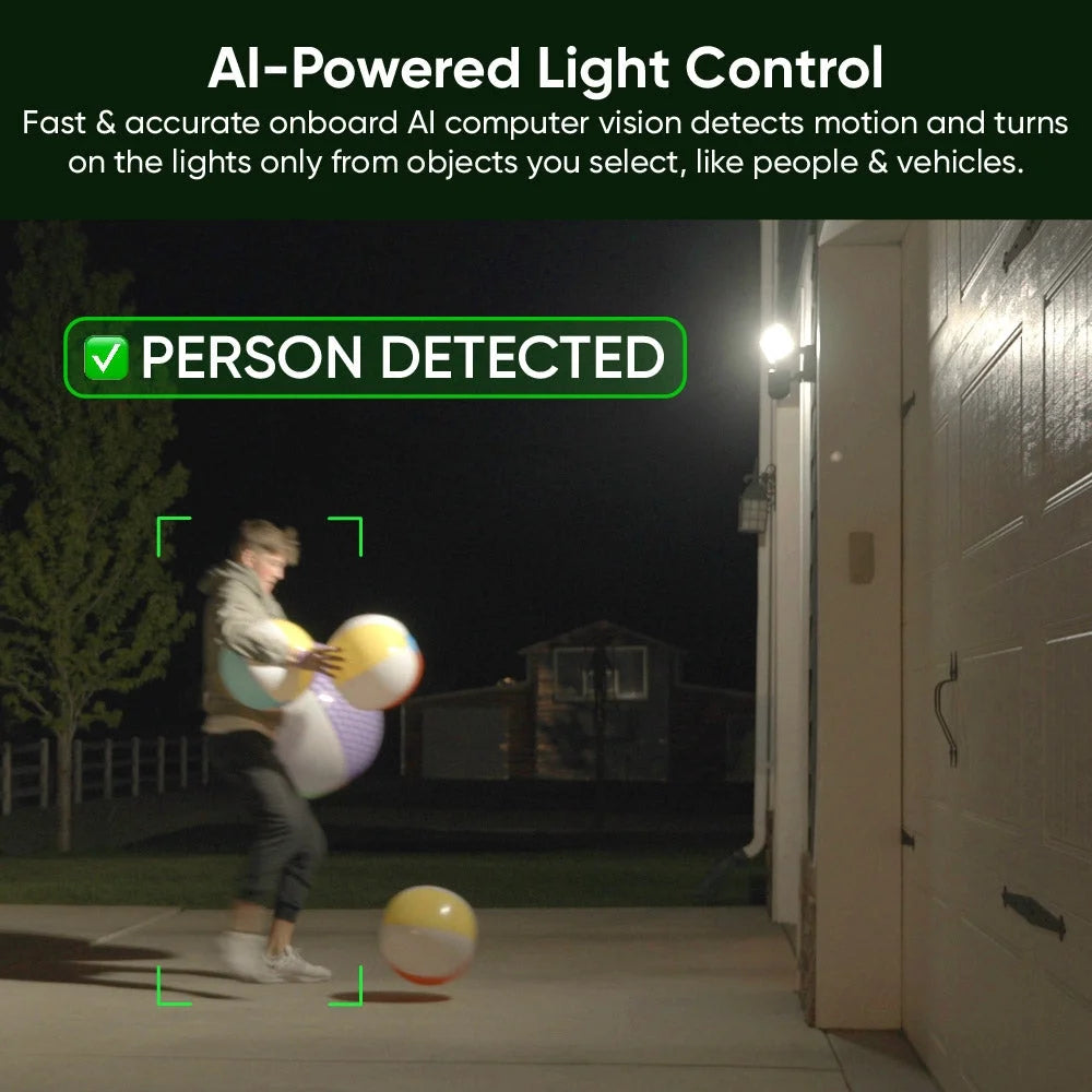 Wyze - Floodlight Camera Pro, 3000 Lumen LEDs, 180�� Wide View, 2k HD Outdoor Wi-Fi Floodlight Home Security Camera - Black