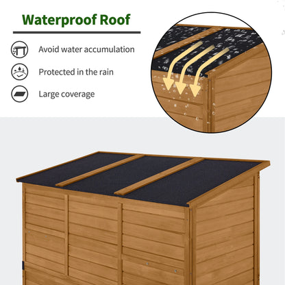 MCombo Large Outdoor Storage Shed with 6 Shelves, Outside Tool Wooden Storage Cabinet, 1738