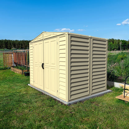Duramax 8ft x 5.5ft Duramate Vinyl Shed with Foundation